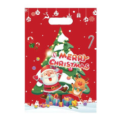 Рождественские бумажные подарочные пакеты, 10 шт., красные/белые/зеленые цена и информация | Подарочные упаковки | kaup24.ee