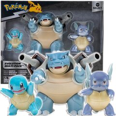 Pokemon Select Pigturine Collector Squirtle Wartortle and Blastoise 2773 цена и информация | Игрушки для мальчиков | kaup24.ee