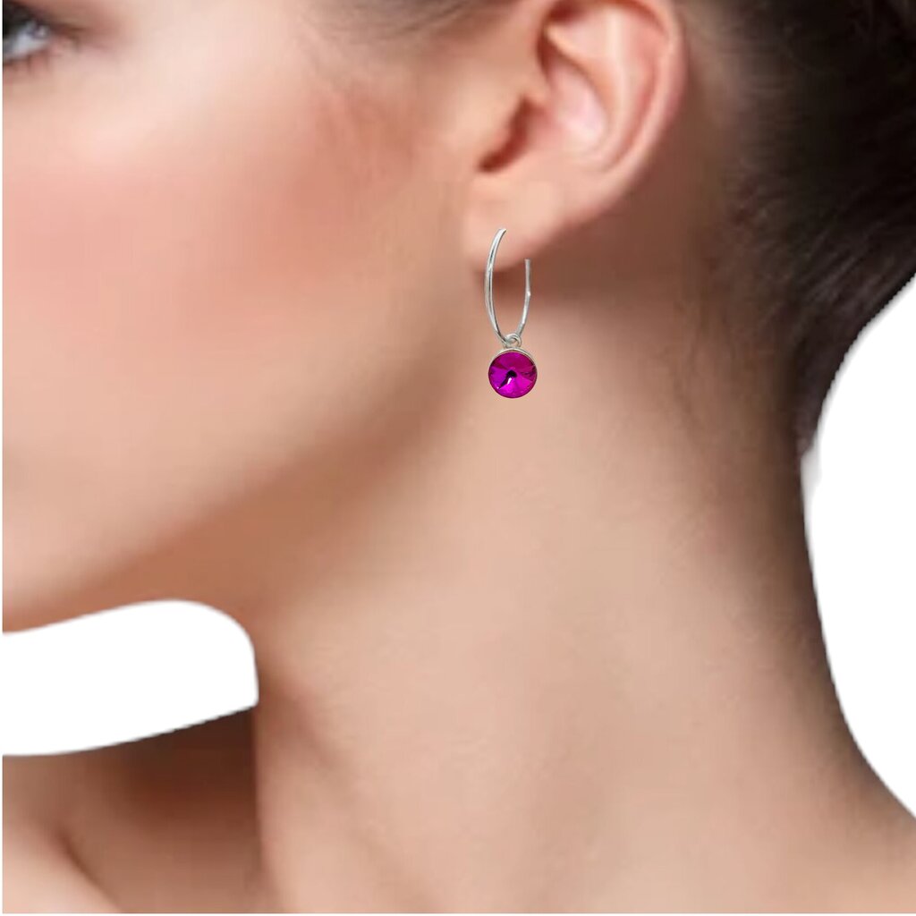 Hõbedast kõrvarõngad kristallripatsiga naistele I.L.U.S hind ja info | Kõrvarõngad | kaup24.ee