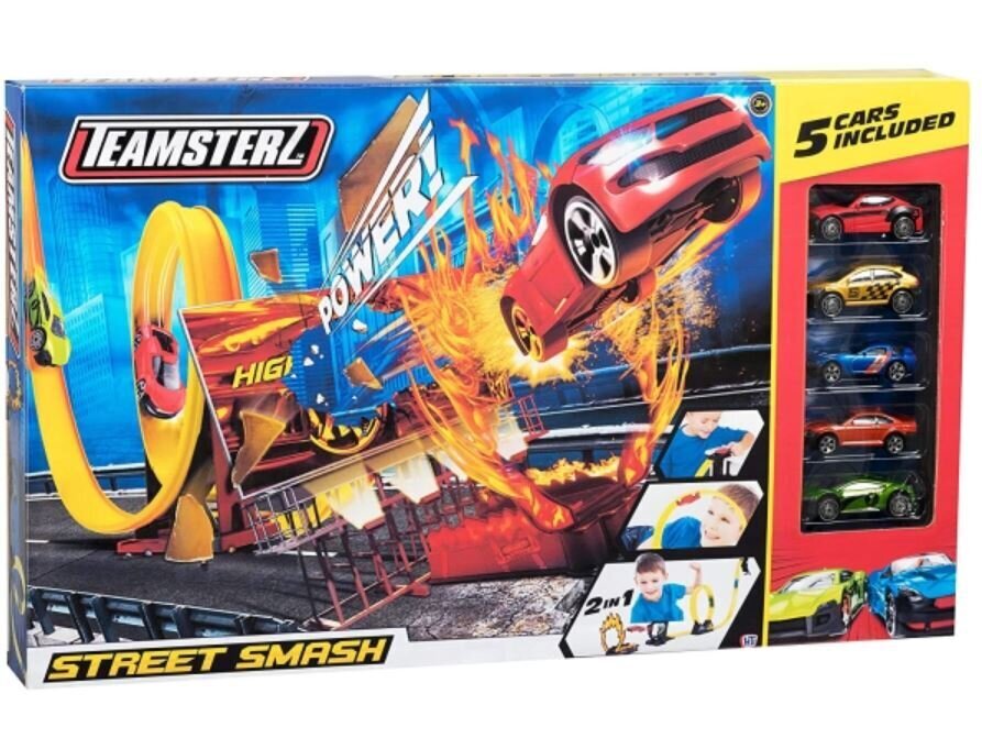 HTI Teamsterz Tuletõrjeauto rada + 5 autot hind ja info | Poiste mänguasjad | kaup24.ee