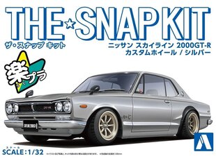Aoshima - The Snap Kit Nissan Skyline 2000GT-R Custom Wheel / Silver, 1/32, 06470 hind ja info | Klotsid ja konstruktorid | kaup24.ee