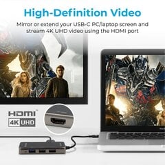 PROMATE PrimeHub-Lite USB-C Multimedia Hub / 4K HDMI / USB3.0 / SD / PD цена и информация | Адаптер Aten Video Splitter 2 port 450MHz | kaup24.ee