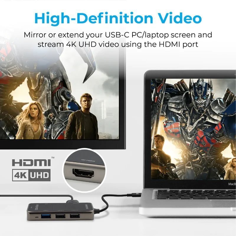Promate PrimeHub-Lite USB-C multimeediumijaotur, HDMI, USB3.0, SD, PD hind ja info | USB jagajad, adapterid | kaup24.ee