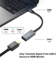 USB C на HDMI Adapter 4K, Benfei Thunderbolt 3 TO HDMI с MacBook Pro 2019/2017, MacBook Air/iPad Pro 2019, Samsung Galaxy S10/S9 [Nylon Braided & Aluminum Alloy]] цена и информация | Адаптеры и USB-hub | kaup24.ee