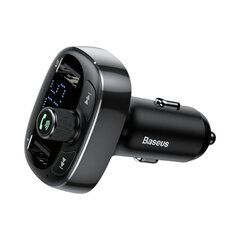 BASEUS FM-трансмиттер Bluetooth MP3 + 2xUSB 3,4A S-09 - Черный цена и информация | Адаптеры и USB-hub | kaup24.ee