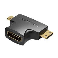 HDMI - Mini|Micro HDMI Adapter 2in1 Vention AGFB0 (Black) цена и информация | Адаптеры и USB-hub | kaup24.ee