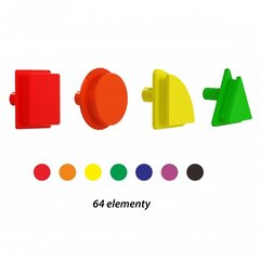 MASTERKIDZ geomeetriliste kujundite kujuliste pulkade komplekt, 64 tk STEM-plaatidele цена и информация | Развивающие игрушки | kaup24.ee