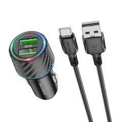 Borofone Car charger BZ21A Brilliant - 2xUSB - QC 3.0 36W black цена и информация | Зарядные устройства для телефонов | kaup24.ee