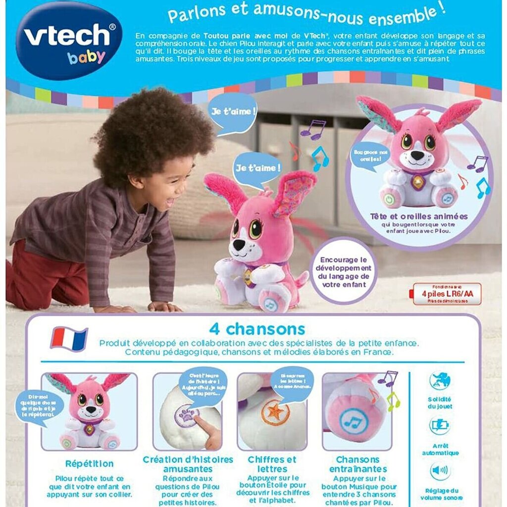 Pehme mänguasi häälega Vtech Baby Doggie Talk to me Koer hind ja info | Arendavad mänguasjad | kaup24.ee