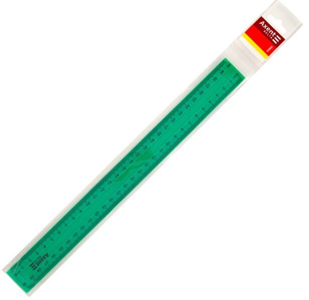 Plastikust joonlaud Axent Delta, 30cm, roheline, blisterpakendis цена и информация | Kirjatarbed | kaup24.ee