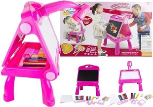 Topeltjoonistustahvel koos projektoriga, 49 cm, roosa hind ja info | Arendavad mänguasjad | kaup24.ee