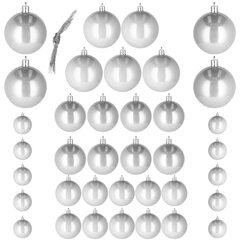 Jõulupuu ehted, hõbe, 37 tk. hind ja info | Kuuseehted | kaup24.ee