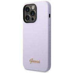 Guess GUHCP14XSLSMU iPhone 14 Pro Max 6,7" fioletowy|purple hard case Silicone Vintage Gold Logo цена и информация | Чехлы для телефонов | kaup24.ee