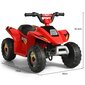 Ühekohaline laste elektriline ATV Costway, punane цена и информация | Laste elektriautod | kaup24.ee