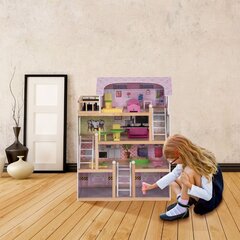 4-х уровневый кукольный домик с деревянной мебелью, 60.5х29.5х81 см цена и информация | Игрушки для девочек | kaup24.ee