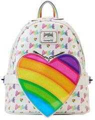 Мини-рюкзак Loungefly Lisa Frank - съемная радужная сумка в виде сердца с логотипом (LSFBK0005) цена и информация | Школьные рюкзаки, спортивные сумки | kaup24.ee