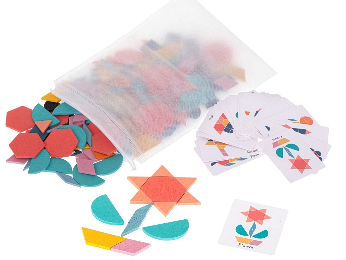 Puidust puzzle Montessori180 tk. hind ja info | Klotsid ja konstruktorid | kaup24.ee