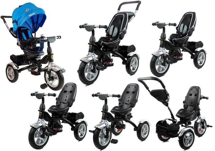 Laste kolmerattaline jalgratas koos varikatusega PRO600, sinine hind ja info | Kolmerattalised jalgrattad | kaup24.ee