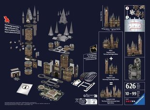 Ravensburger 11551 3D Pusle 626 tk. Hogwarts Castle - Astronomy Tower - Night Edition hind ja info | Pusled | kaup24.ee