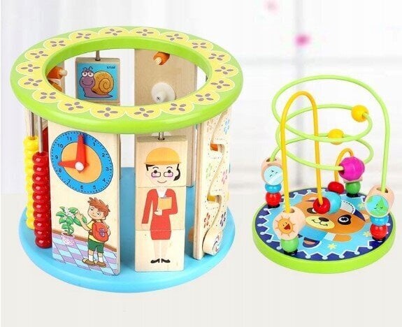 Hariv puidust Montessori kuubik 11in1 цена и информация | Arendavad mänguasjad | kaup24.ee