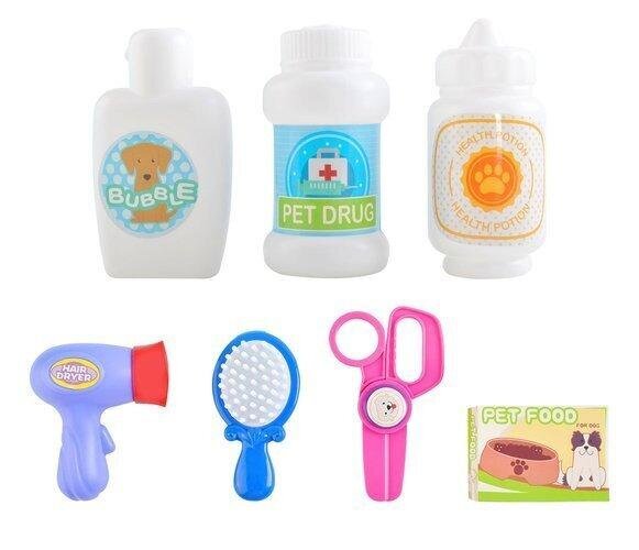 Mängukoerte juuksur, komplekt koera vannitamiseks цена и информация | Tüdrukute mänguasjad | kaup24.ee