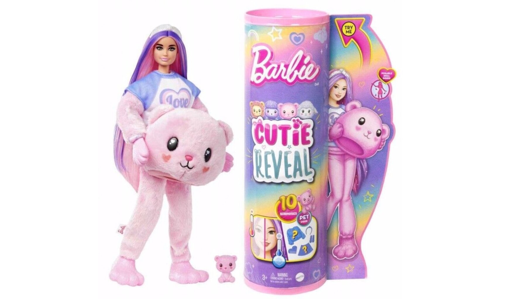 Nukk Barbie Cutie Reveal komplekt, Bear hind ja info | Tüdrukute mänguasjad | kaup24.ee