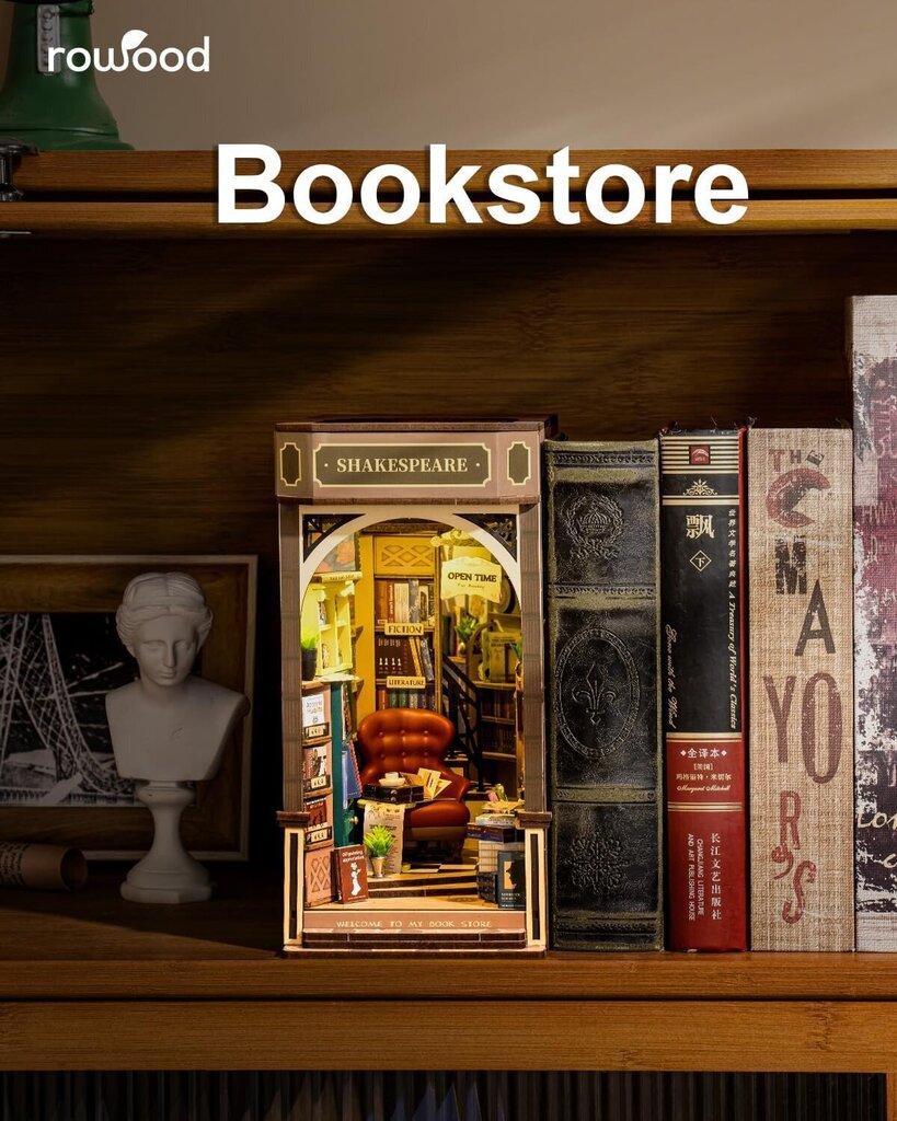 3D konstruktor minimaja Robotime Bookstore, 194-osaline цена и информация | Klotsid ja konstruktorid | kaup24.ee