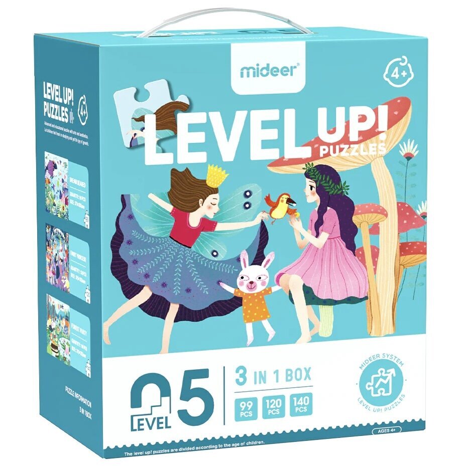 MiDeer Level UP! pusle "Võlumaailm", tase 5, 3tk komplektis 99-140 el. hind ja info | Pusled | kaup24.ee