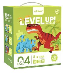 MiDeer Level UP! puslede komplekt "Dinosaurused", 4 tase kaina ir informacija | Pusled | kaup24.ee