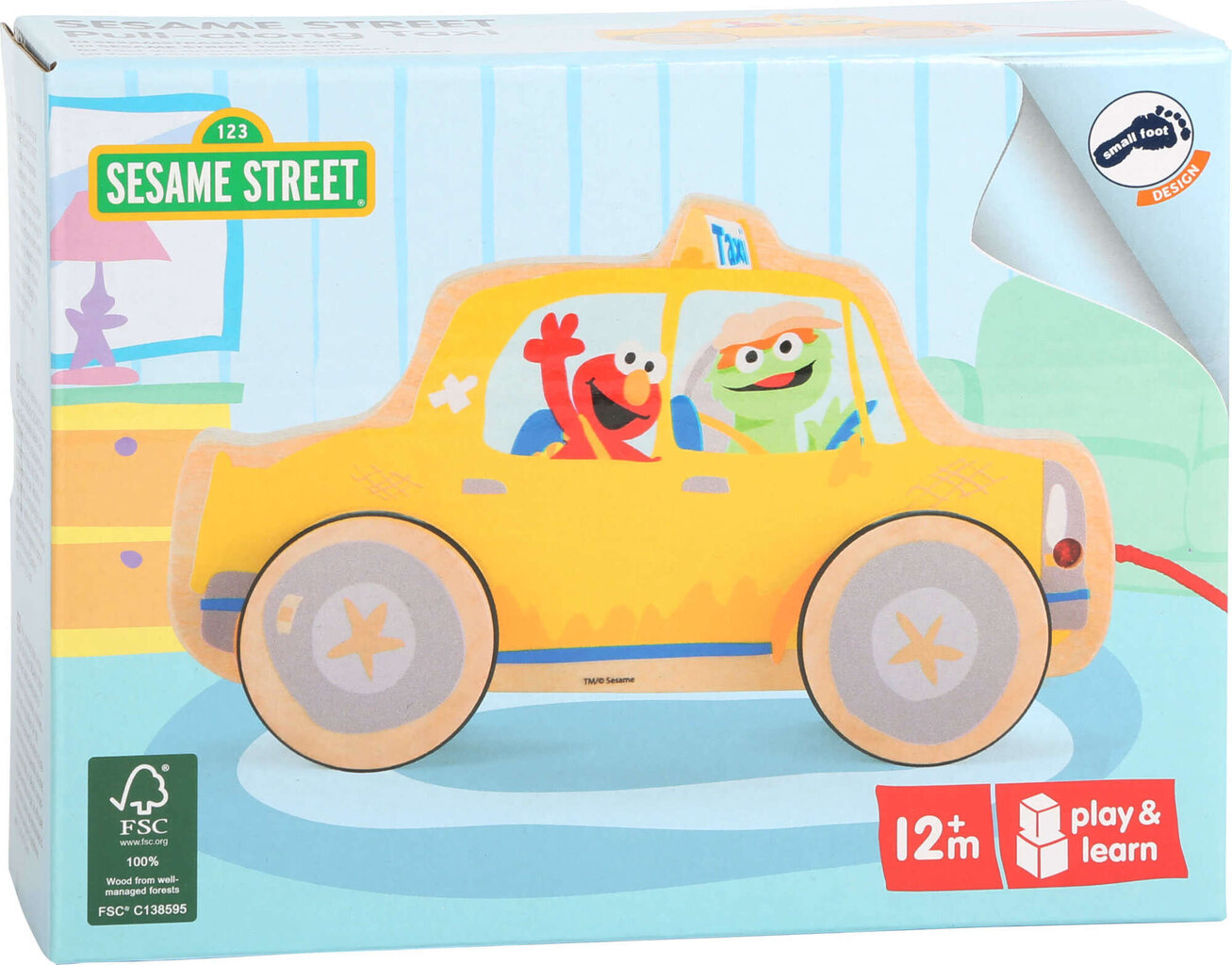 Puidust kabiin Sesame Street Small Foot, kollane цена и информация | Poiste mänguasjad | kaup24.ee