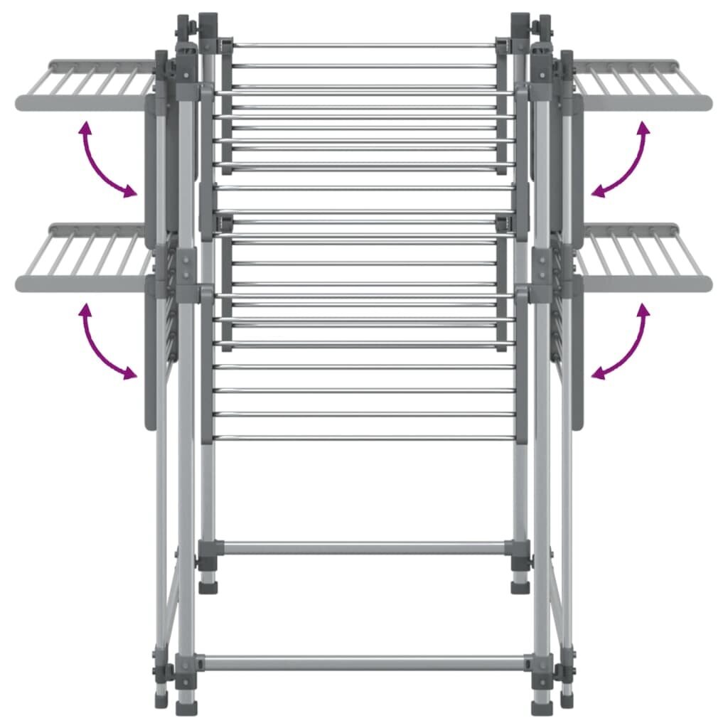 vidaXL pesukuivatusrest, 107 x 107 x 120 cm, alumiinium цена и информация | Pesukuivatusrestid ja aksessuaarid | kaup24.ee