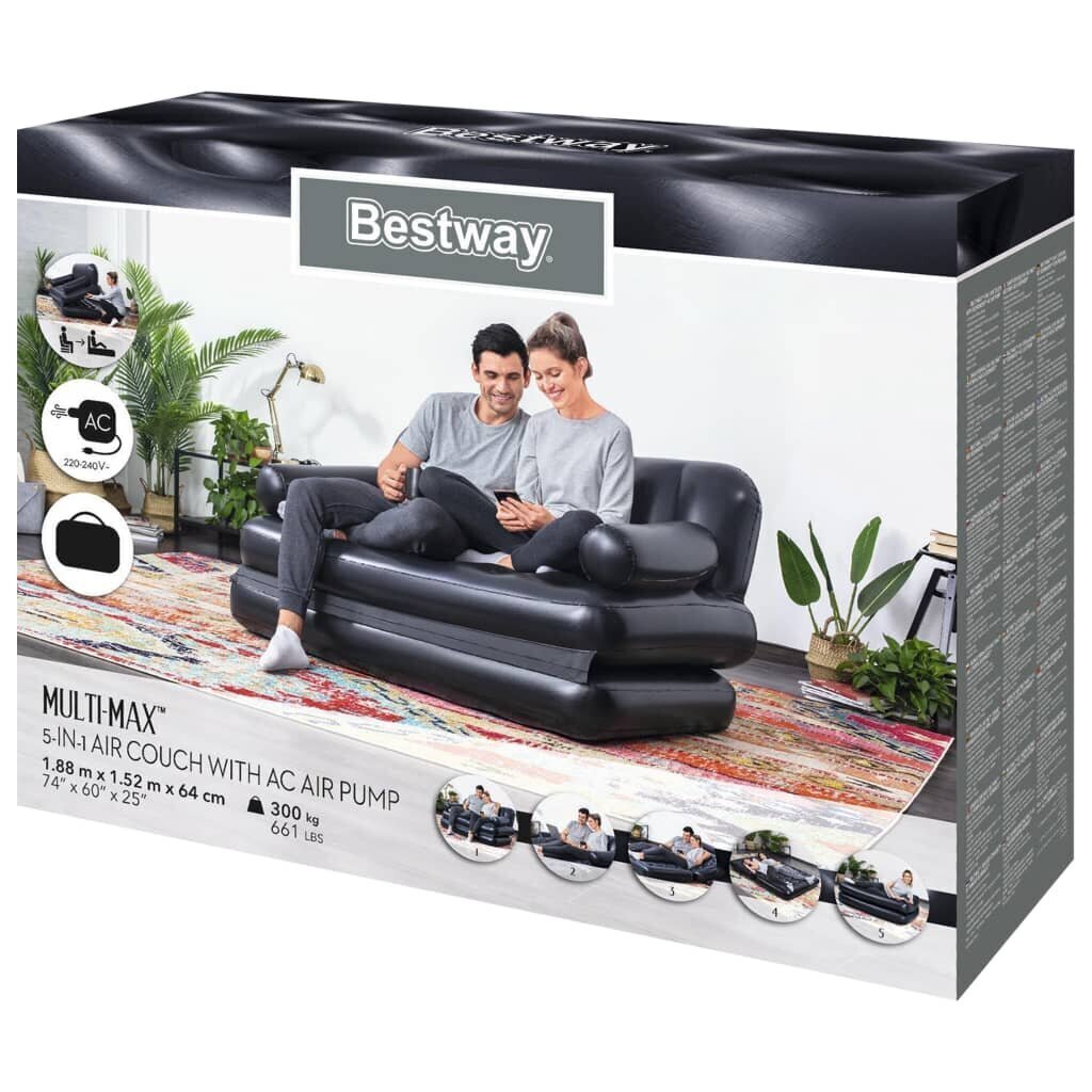 Bestway 5-in-1 täispuhutav kahekohaline diivanvoodi, 188 x 152 x 64 cm цена и информация | Täispuhutavad madratsid ja mööbel | kaup24.ee