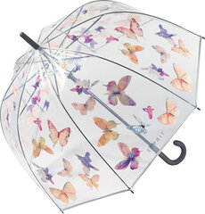 Женский зонт без бретелек Transparent Long AC Domeshape Butterfly Dance 58610 mES0132 цена и информация | Женские зонты | kaup24.ee