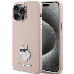 Karl Lagerfeld KLHCP15LSMHCNPP iPhone 15 Pro 6.1" różowy|pink Silicone Choupette Metal Pin цена и информация | Чехлы для телефонов | kaup24.ee