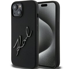 Karl Lagerfeld KLHCP15SSKSBMCK iPhone 15 6.1" czarny|black hardcase Silicone Karl Script цена и информация | Чехлы для телефонов | kaup24.ee