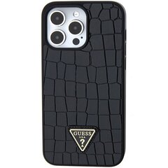 Guess GUHCP15XPCRTHCK iPhone 15 Pro Max 6.7" czarny|black hardcase Croco Triangle Metal Logo цена и информация | Чехлы для телефонов | kaup24.ee