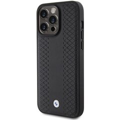 BMW BMHCP15L22RFGK iPhone 15 Pro 6.1" czarny|black Leather Diamond Pattern цена и информация | Чехлы для телефонов | kaup24.ee