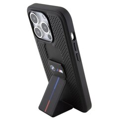 BMW BMHCP15XGSPPRK iPhone 15 Pro Max 6.7" czarny|black hardcase Grip Stand Smooth & Perforated цена и информация | Чехлы для телефонов | kaup24.ee