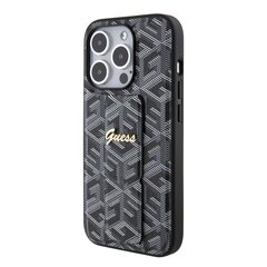 Guess PU Grip Stand G Cube Case for iPhone 15 Pro Black цена и информация | Чехлы для телефонов | kaup24.ee