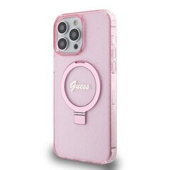 Guess IML Ring Stand Glitter MagSafe Case for iPhone 15 Pro Pink цена и информация | Чехлы для телефонов | kaup24.ee