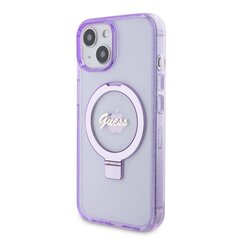 Guess IML Ring Stand Glitter MagSafe Case for iPhone 15 Plus Purple цена и информация | Чехлы для телефонов | kaup24.ee