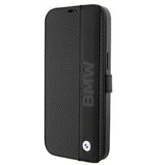 BMW BMBKP15S22RDPK iPhone 15 6.1" czarny|black bookcase Leather Textured & Stripe цена и информация | Чехлы для телефонов | kaup24.ee