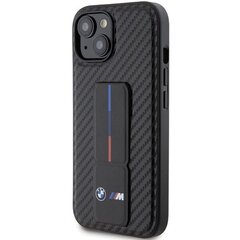 BMW BMHCP15XGSPCCK iPhone 15 Pro Max 6.7" czarny|black hardcase Grip Stand Smooth & Carbon цена и информация | Чехлы для телефонов | kaup24.ee