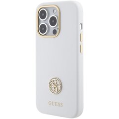 Guess GUHCP15LM4DGPH iPhone 15 Pro 6.1" biały|white hardcase Silicone Logo Strass 4G цена и информация | Чехлы для телефонов | kaup24.ee