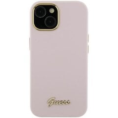 Guess GUHCP15LSMBSLP iPhone 15 Pro 6.1" różowy|pink hardcase Silicone Script Metal Logo & Frame цена и информация | Чехлы для телефонов | kaup24.ee