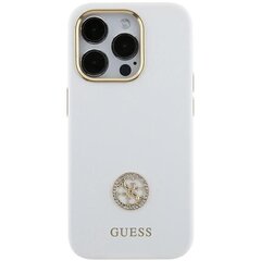 Guess GUHCP15SM4DGPH iPhone 15 6.1" biały|white hardcase Silicone Logo Strass 4G цена и информация | Чехлы для телефонов | kaup24.ee