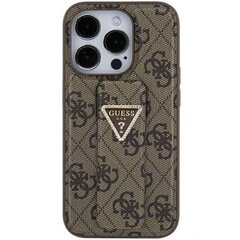 Guess GUHCP15SPGS4TDW iPhone 15 6.1" brązowy|brown hardcase Grip Stand 4G Triangle Strass цена и информация | Чехлы для телефонов | kaup24.ee