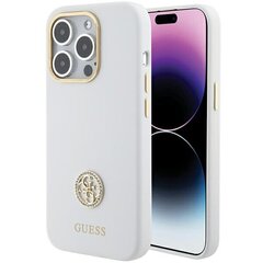 Guess GUHCP15XM4DGPH iPhone 15 Pro Max 6.7" biały|white hardcase Silicone Logo Strass 4G цена и информация | Чехлы для телефонов | kaup24.ee