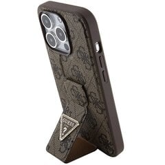 Guess GUHCP15XPGS4TDW iPhone 15 Pro Max 6.7" brązowy|brown hardcase Grip Stand 4G Triangle Strass цена и информация | Чехлы для телефонов | kaup24.ee