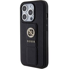 Guess GUHCP15XPGSSADK iPhone 15 Pro Max 6.7" czarny|black hardcase Grip Stand 4G Saffiano Strass цена и информация | Чехлы для телефонов | kaup24.ee